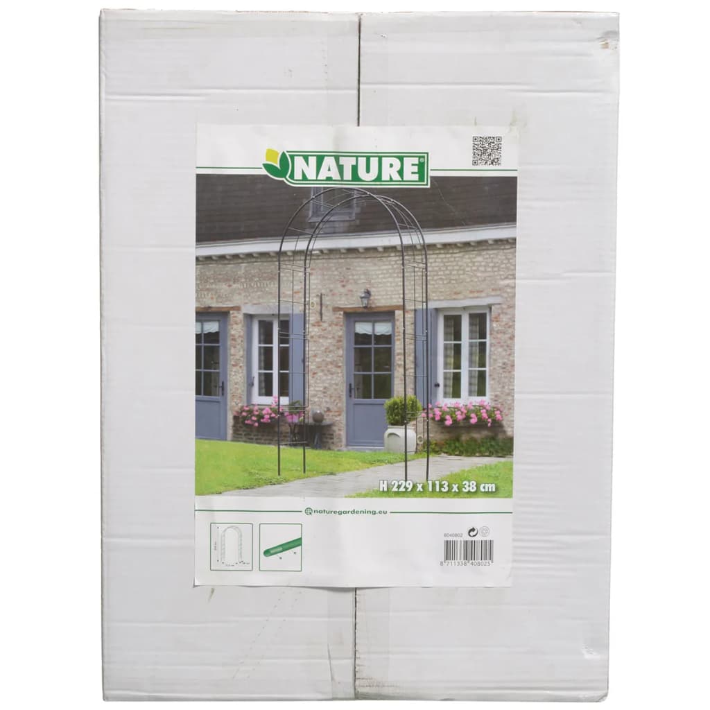 Nature Tuinboog 100x37x230 cm metaal zwart