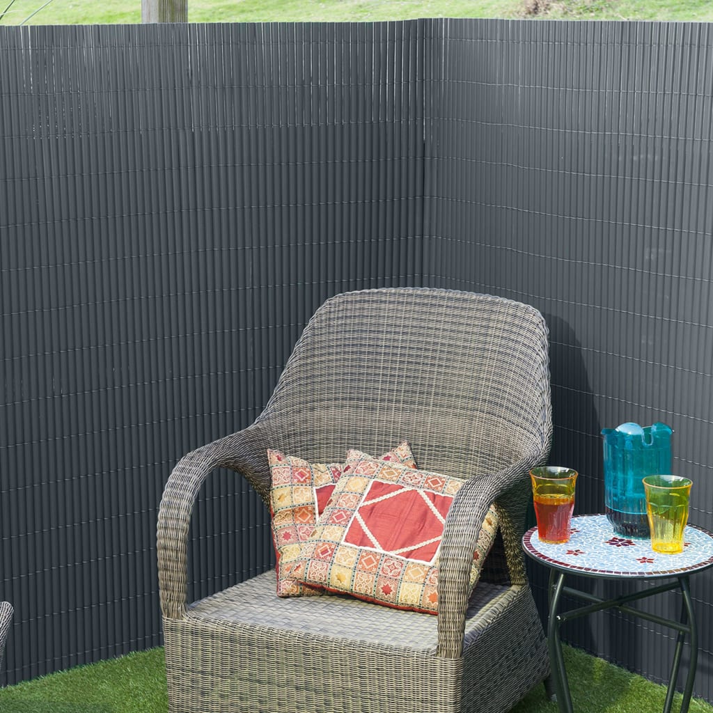 Nature Paravent de jardin double face 1,5x3 m PVC anthracite