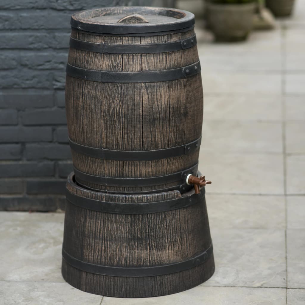 Nature Regenton met hout-look 50 L 38x49,5 cm bruin