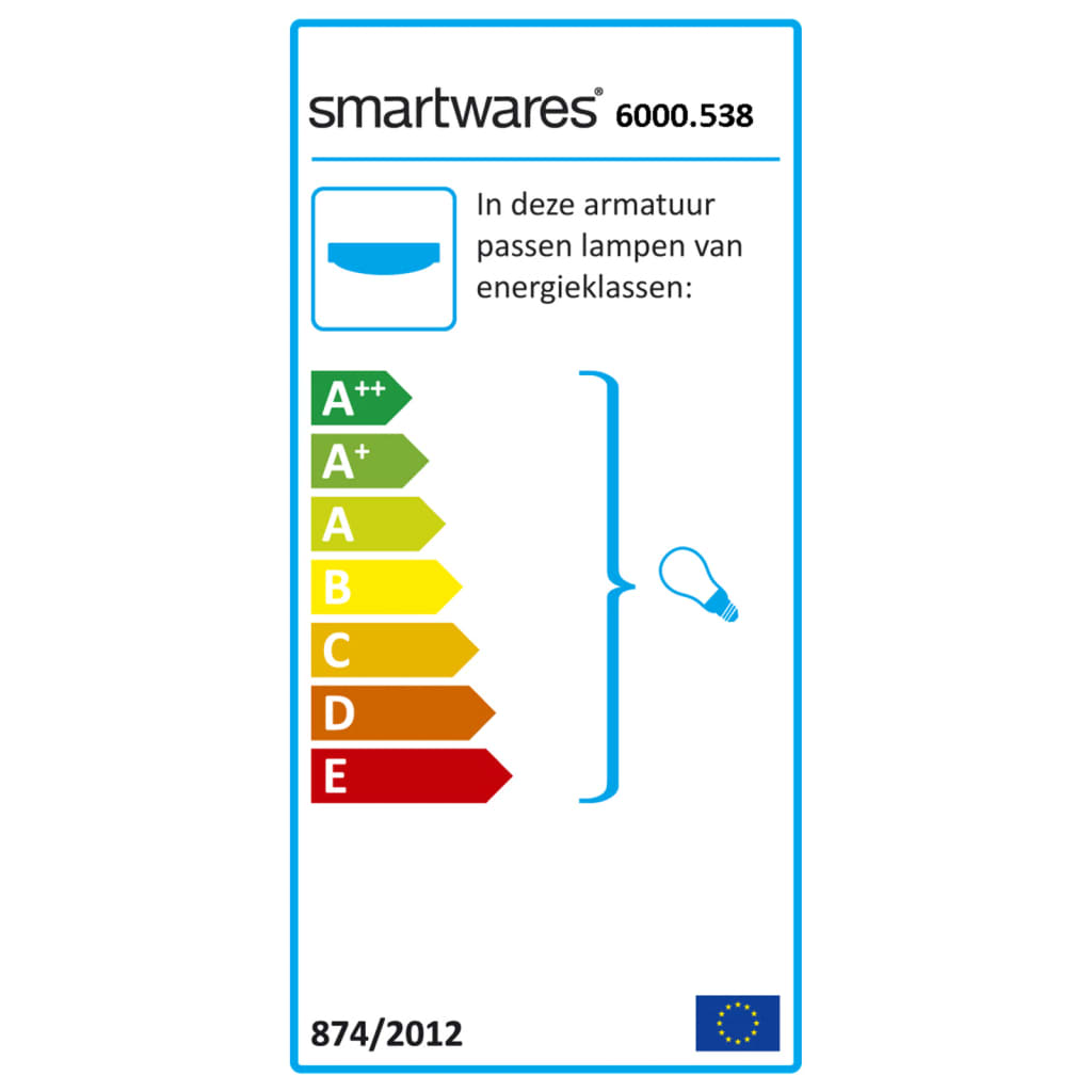 Smartwares Plafonnier 30x30x10 cm noir