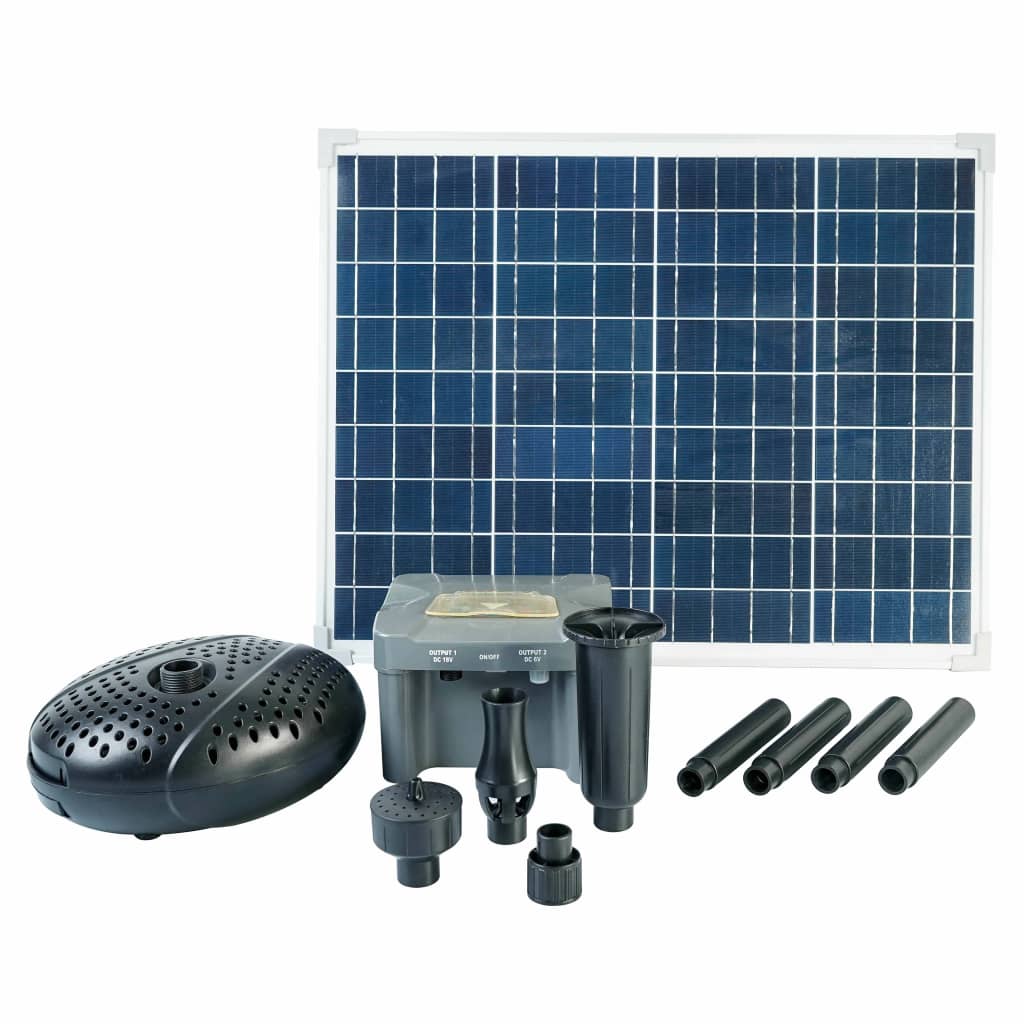 Ubbink Solarmax 1000 set met zonnepaneel, pomp en batterij 1351182