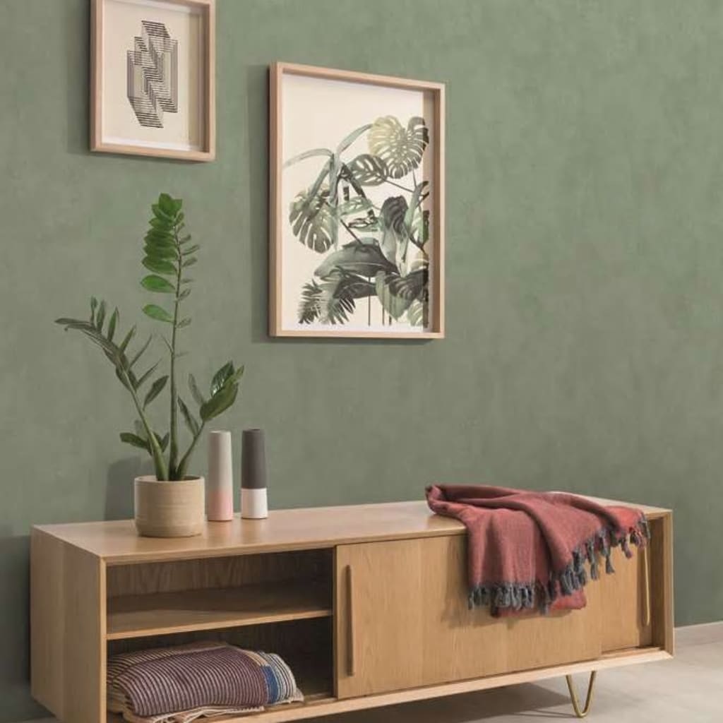 DUTCH WALLCOVERINGS Papier peint Craie Vert marine