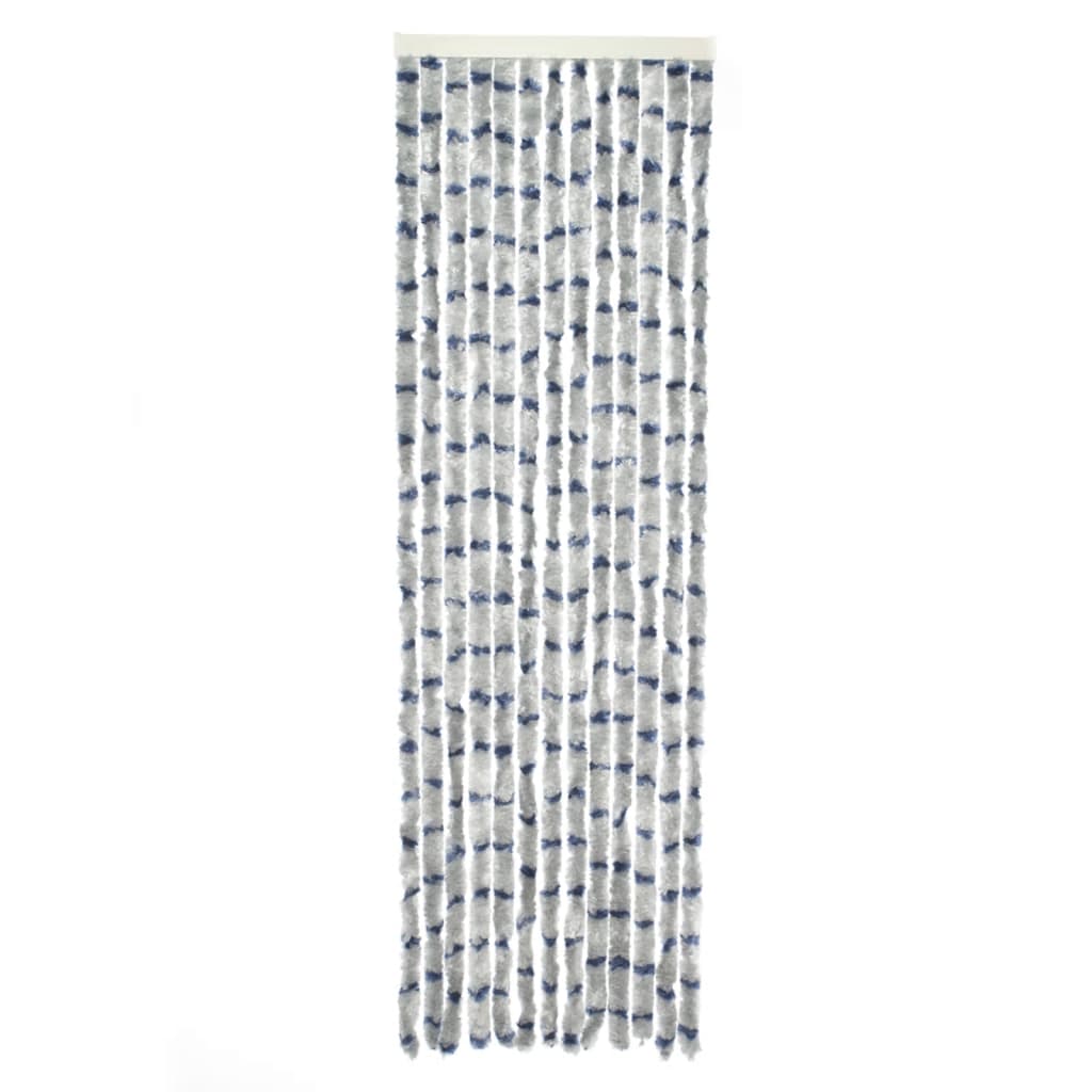 Travellife Vliegengordijn Chenille Stripe 185x56 cm blauw en wit