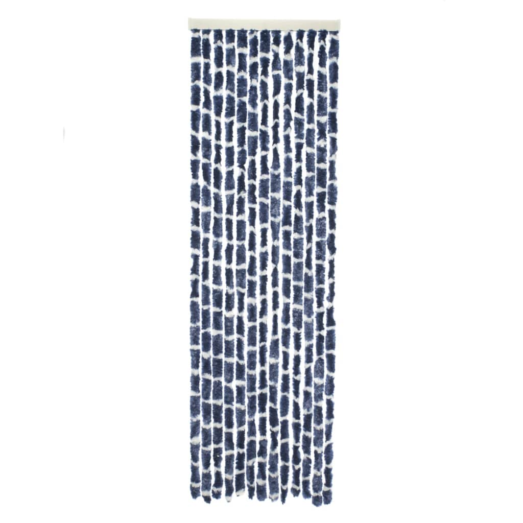 Travellife Vliegengordijn Chenille Stripe 185x56 cm blauw en wit