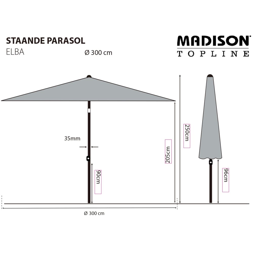 Madison Parasol Elbe 300 cm