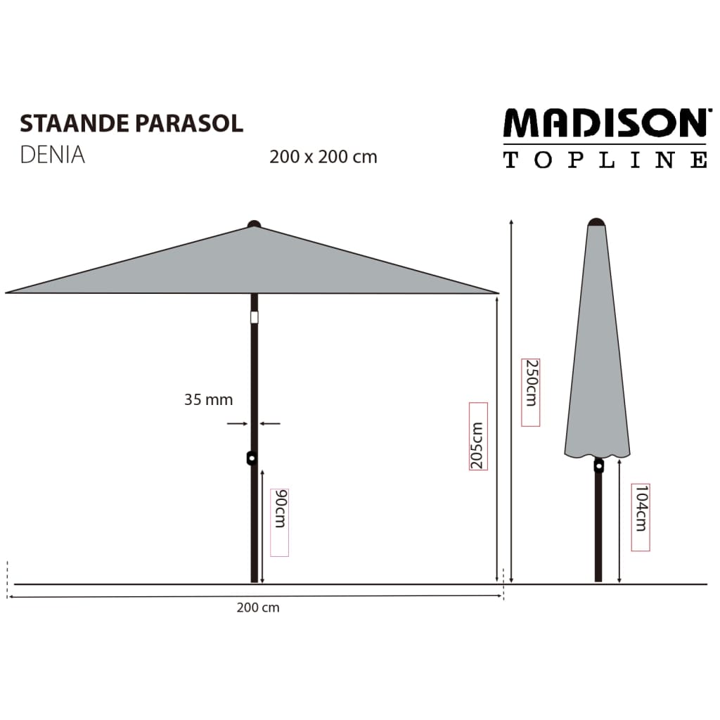 Madison Parasol Denia 200x200 cm écru