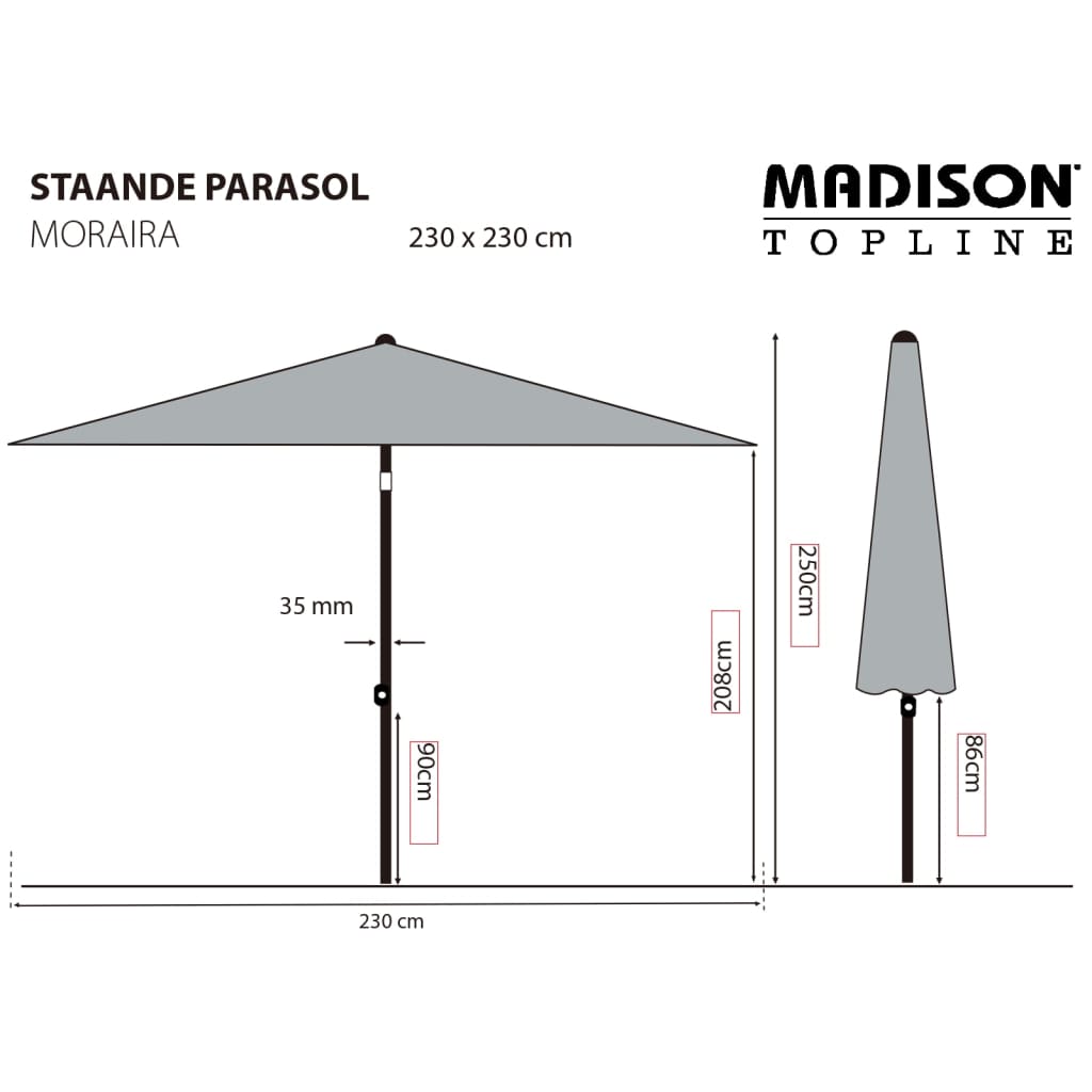 Madison Parasol Moraira 230x230 cm