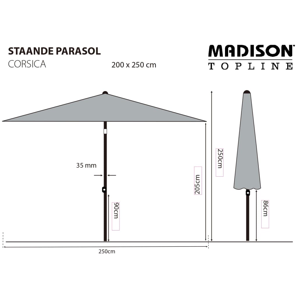 Madison Parasol Corse 200x250 cm