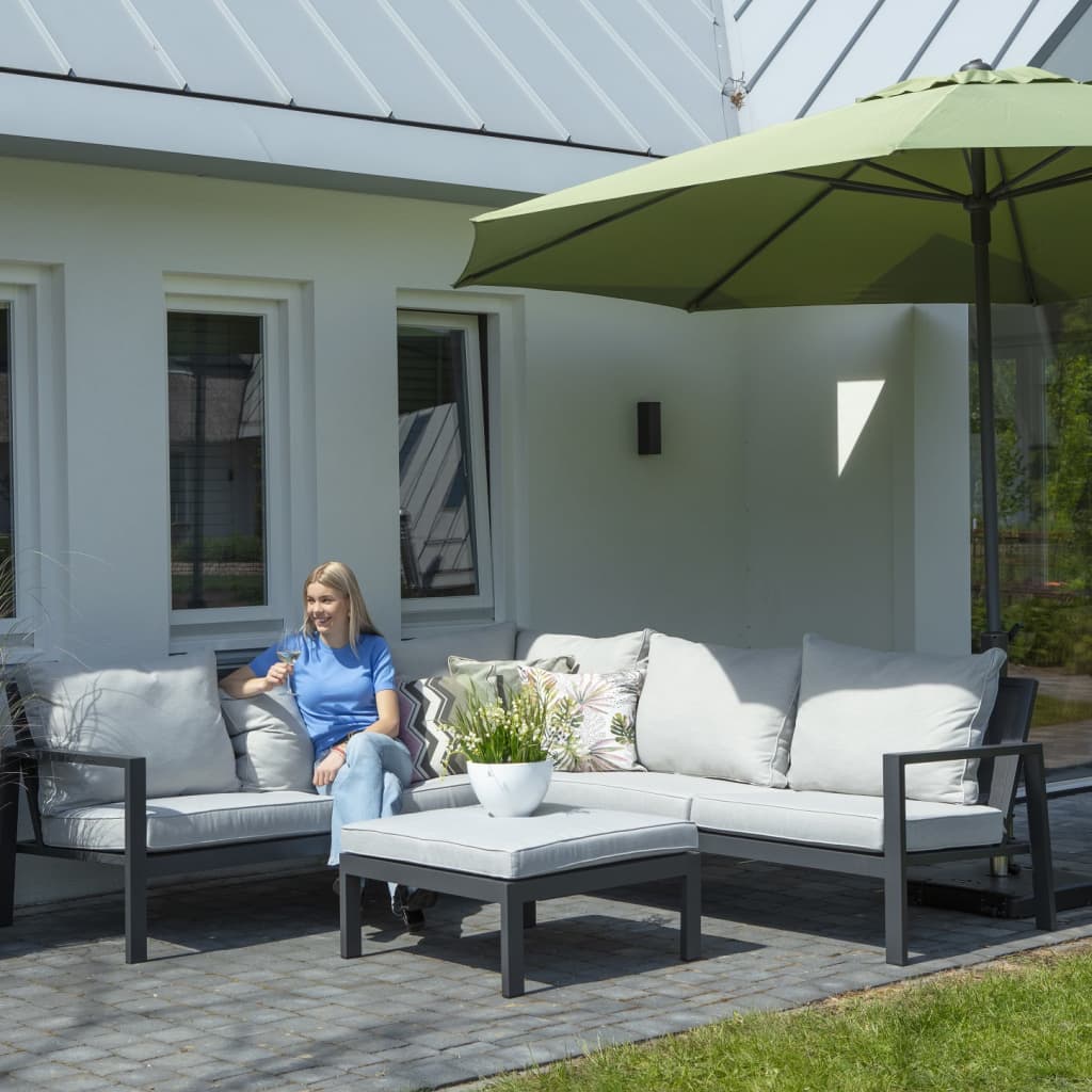 Madison Loungesethoes rechts 270x210x90 cm grijs