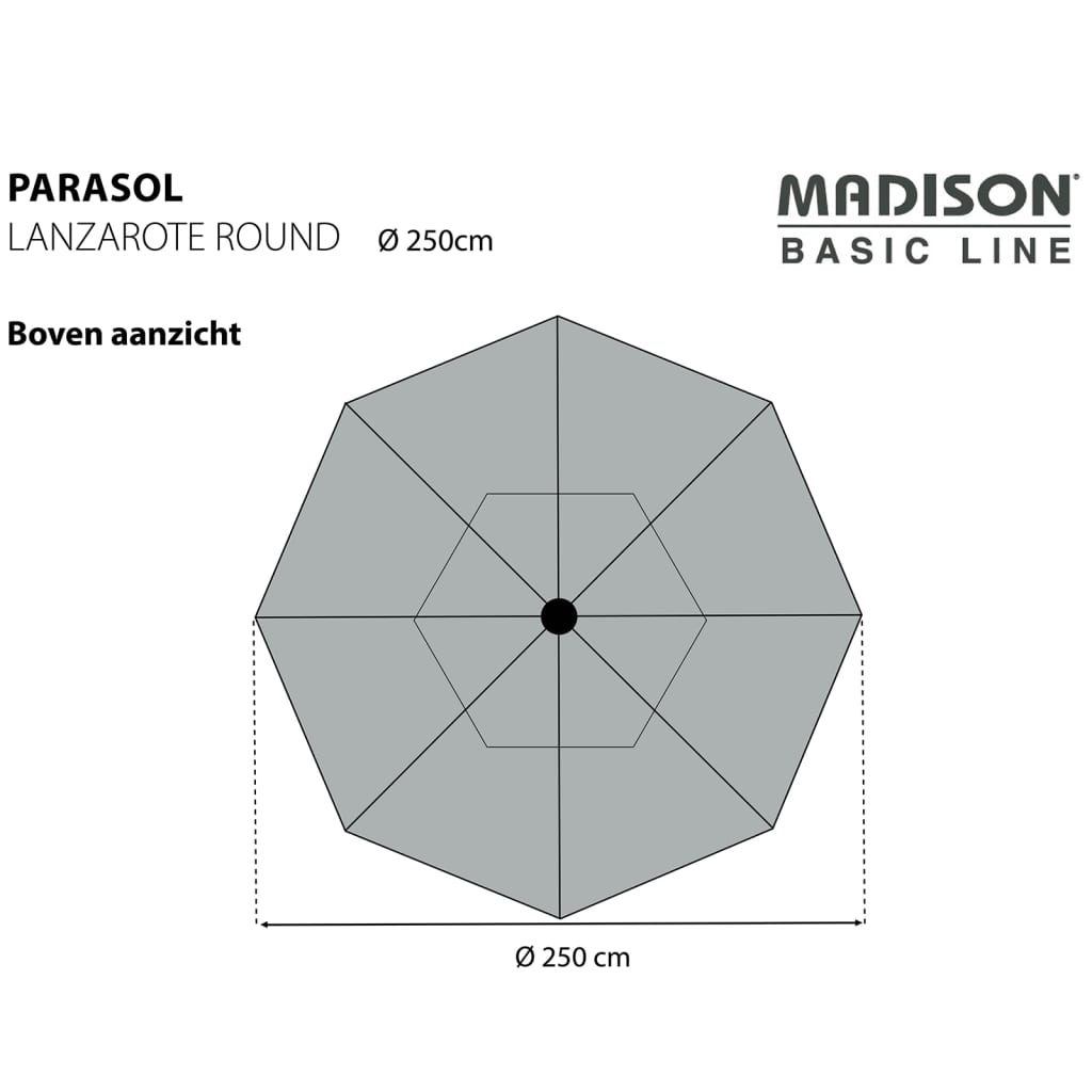 Madison Parasol Lanzarote rond 250 cm