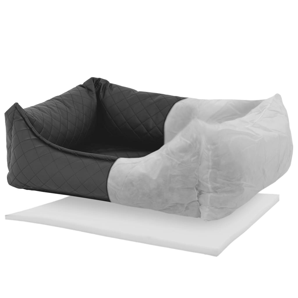 Madison Lit pour chien Skai Check 80x67x22 cm gris