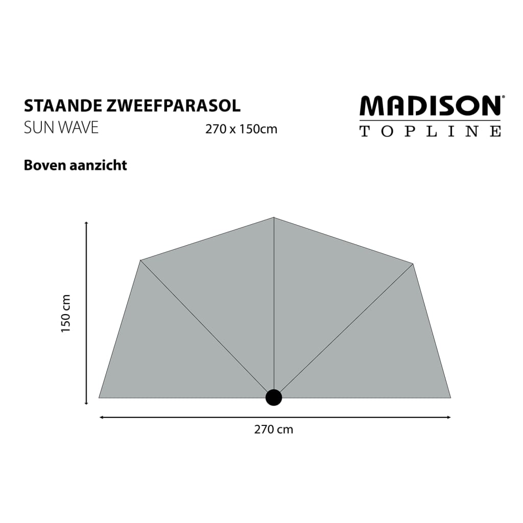 Madison Balkonparasol Sun Wave 270x150 cm