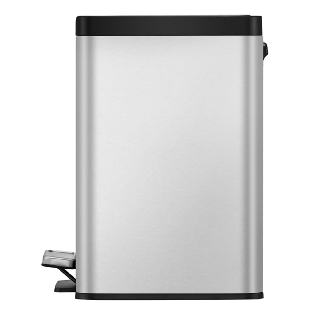 EKO Poubelle à pédale Essential 2x20 L argent mat