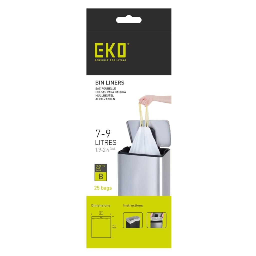 EKO Set de sacs poubelles C 24x20 pcs 10-15 L blanc