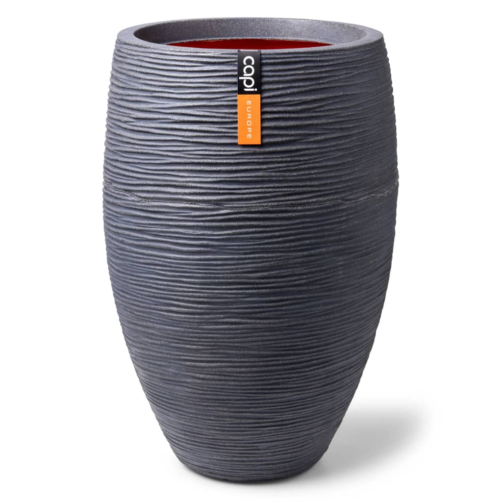 Capi Pot de fleurs Nature Rib élégant Deluxe 45x72 cm gris foncé