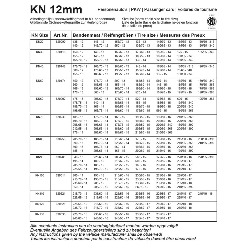 ProPlus Chaînes à neige 16 mm KB39 2 pcs