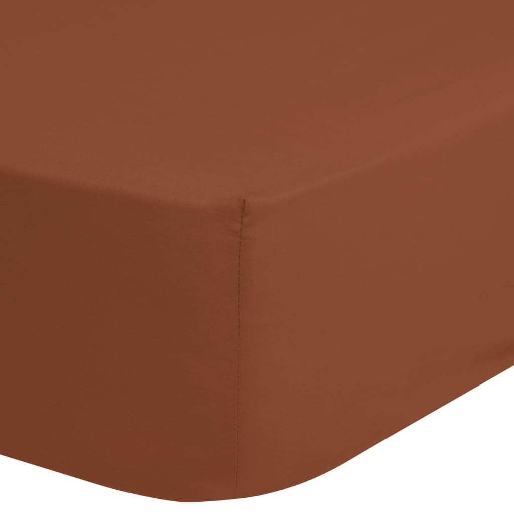 Good Morning Hoeslaken jersey 90/100x220 cm terracottakleurig