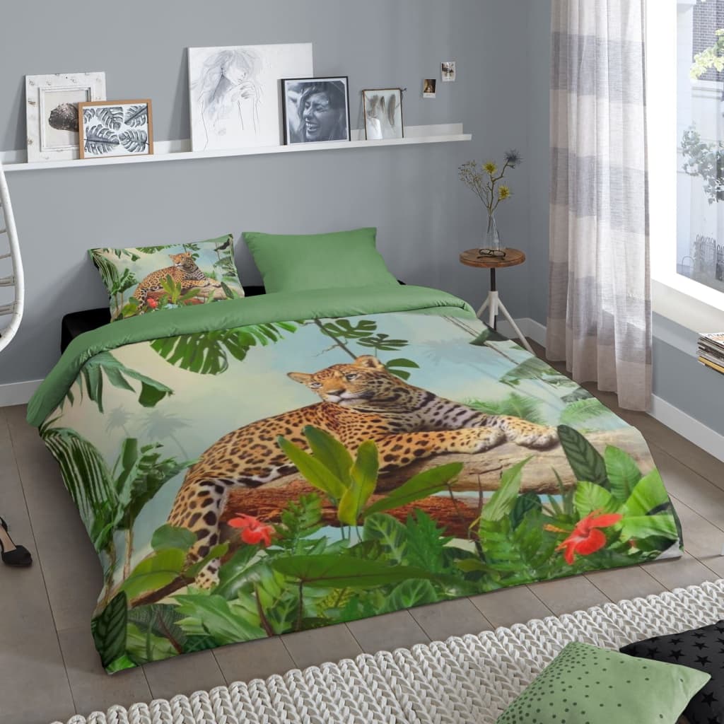 Good Morning Housse de couette JUNGLE 200x200/220 cm multicolore