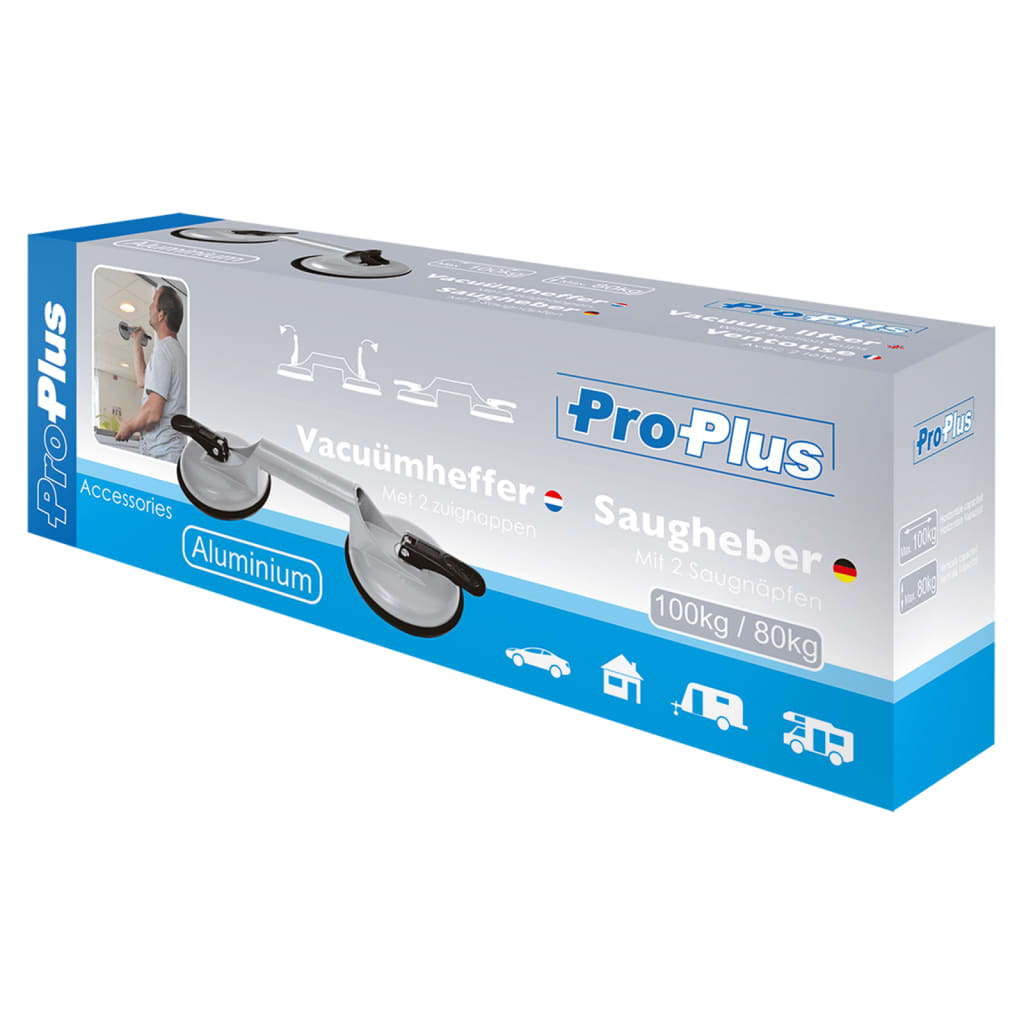 ProPlus Palonniers à vide avec 3 ventouses, 2 pcs en aluminium.