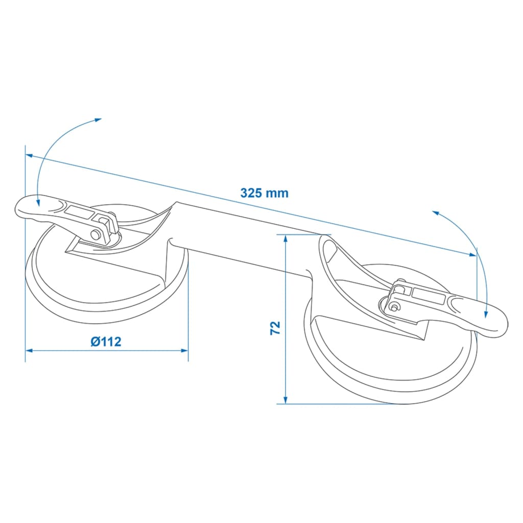 ProPlus Palonniers à vide avec 3 ventouses, 2 pcs en aluminium.