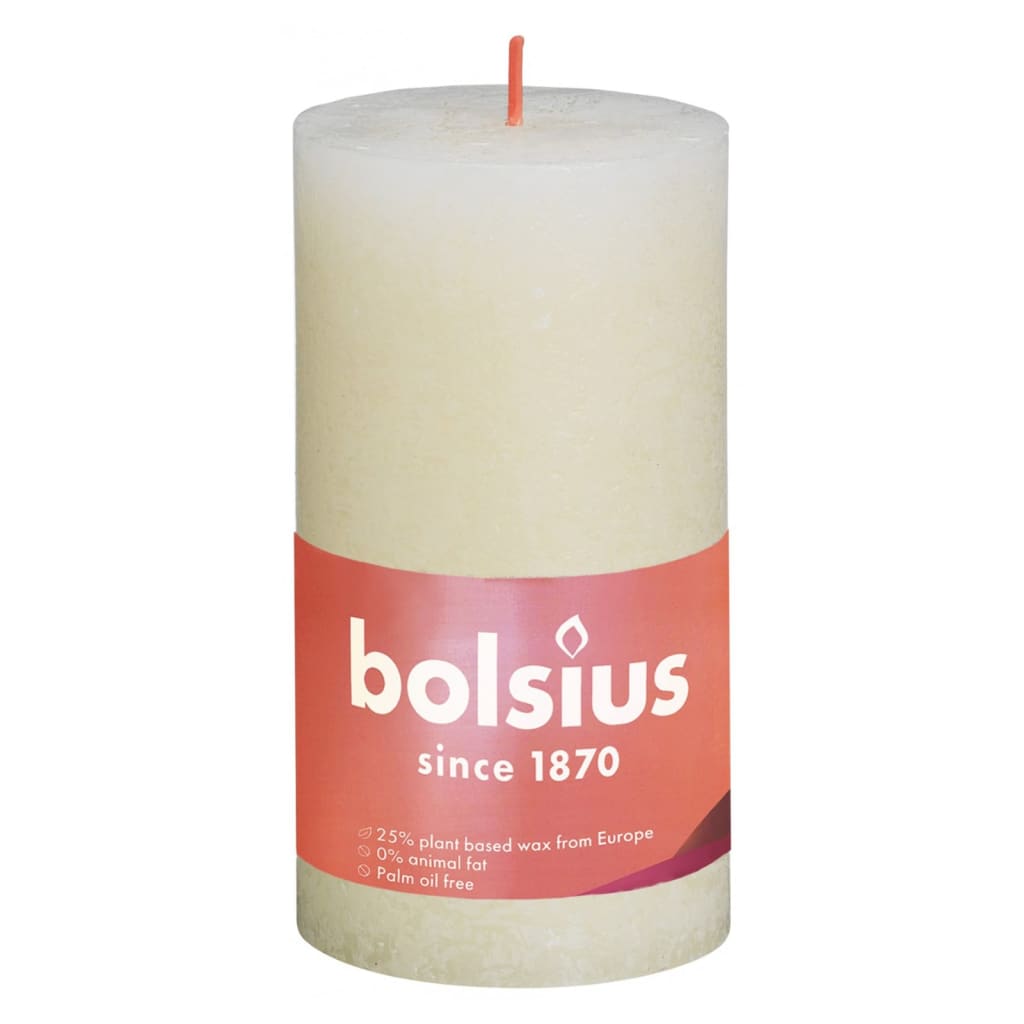 Bolsius Stompkaarsen Shine 4 st rustiek 130x68 mm