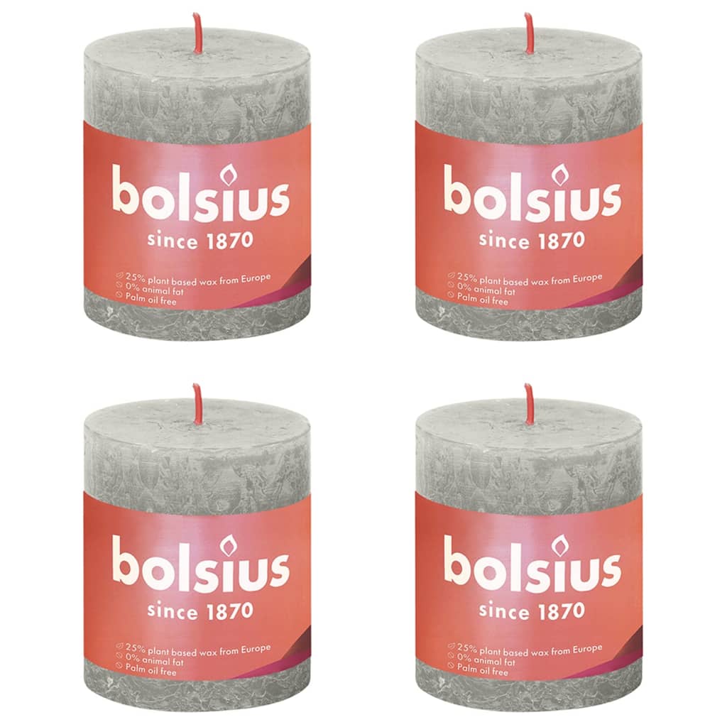 Bolsius Stompkaarsen Shine 4 st rustiek 130x68 mm