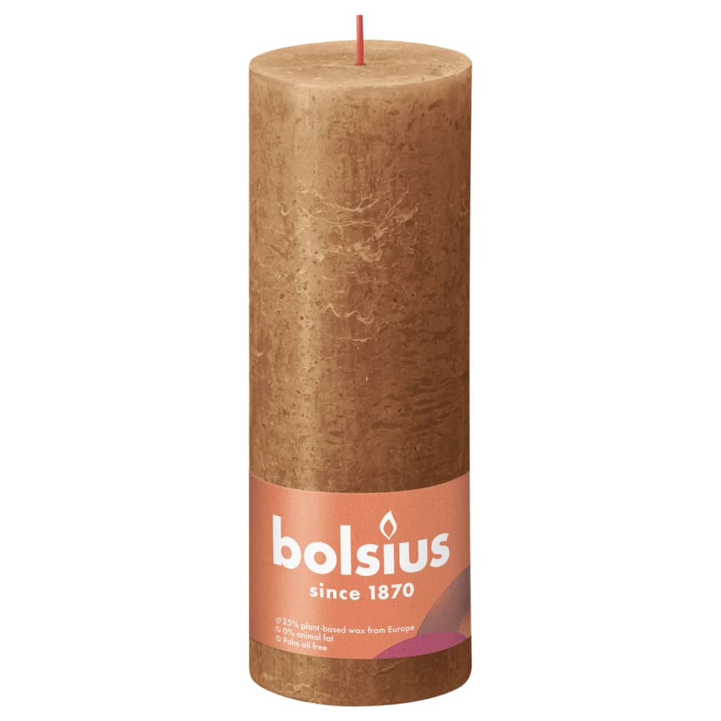 Bolsius Stompkaarsen Shine 4 st rustiek 130x68 mm