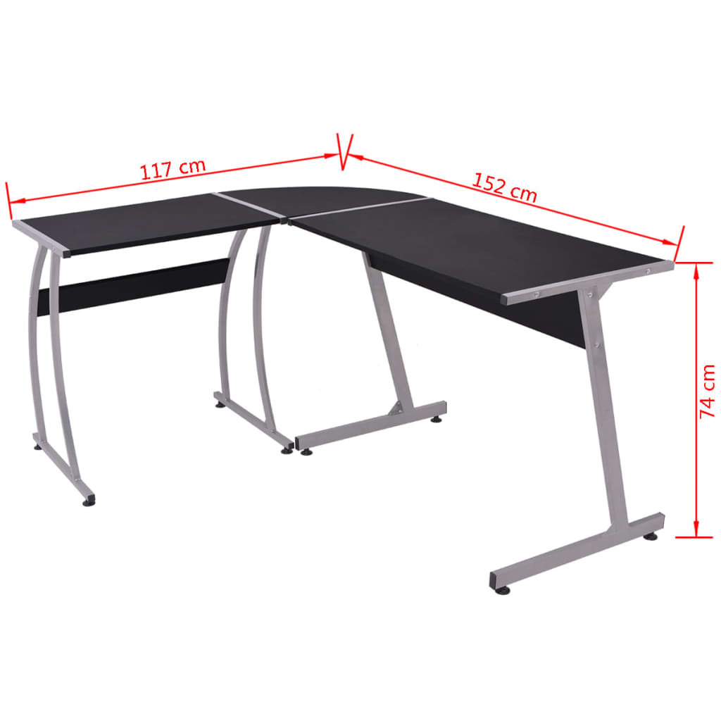 Hoekbureau L-vormig eikenhout