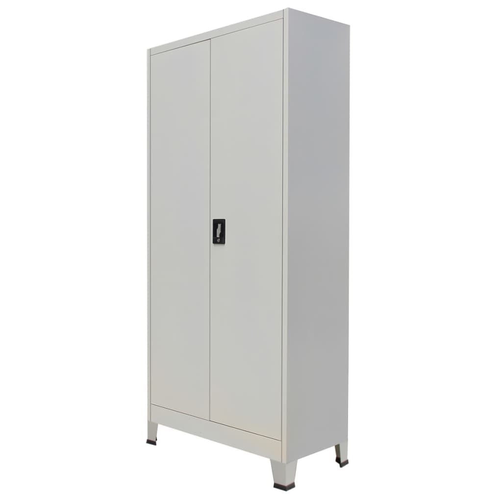 Armoire de bureau avec 2 portes en acier 90x40x180 cm gris