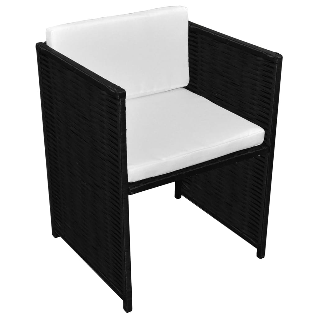 3-delige Bistroset met kussens poly rattan