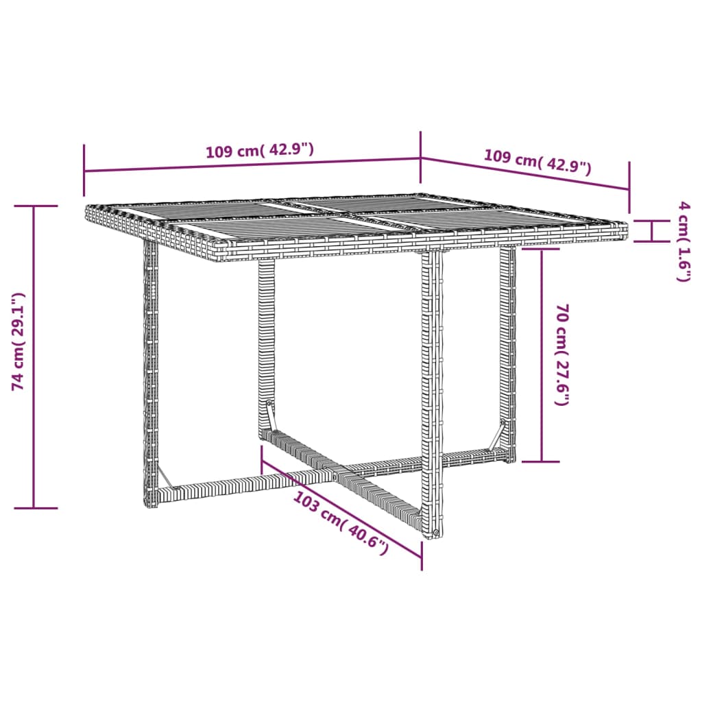 Ensemble de jardin 9 pièces avec coussins en polyrotin