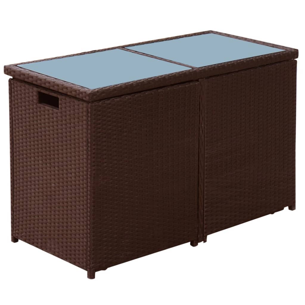 3-delige Bistroset met kussens poly rattan