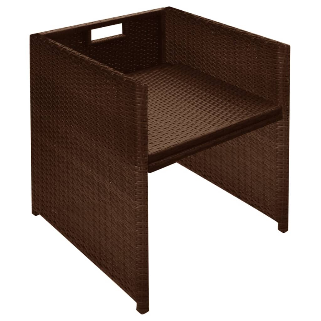 3-delige Bistroset met kussens poly rattan