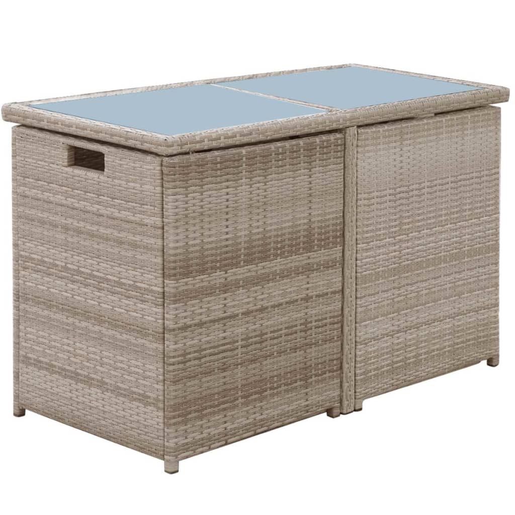 3-delige Bistroset met kussens poly rattan