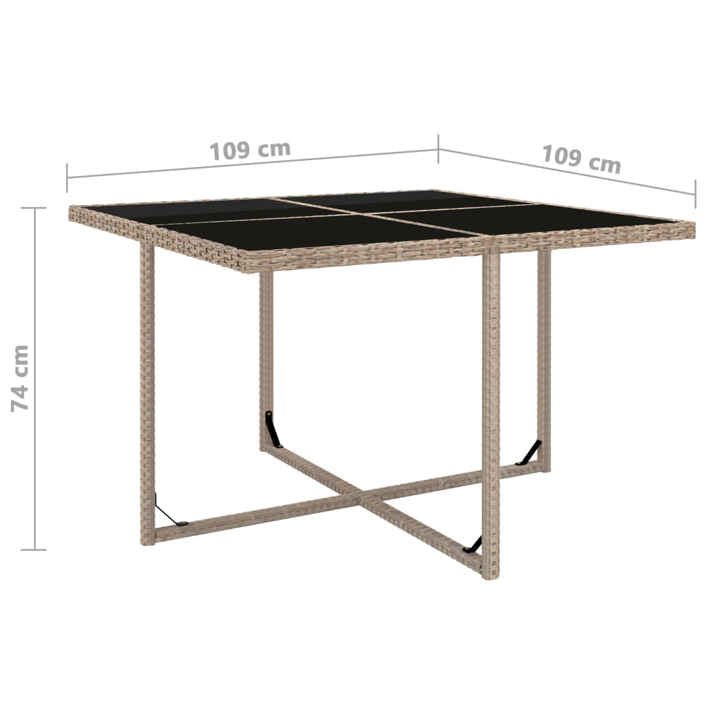 Ensemble de jardin 9 pièces avec coussins en polyrotin