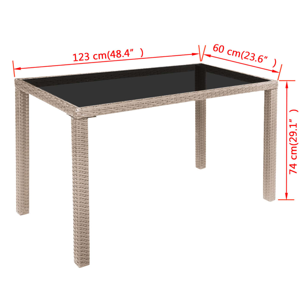 5-delige Tuinset poly rattan acaciahout antraciet