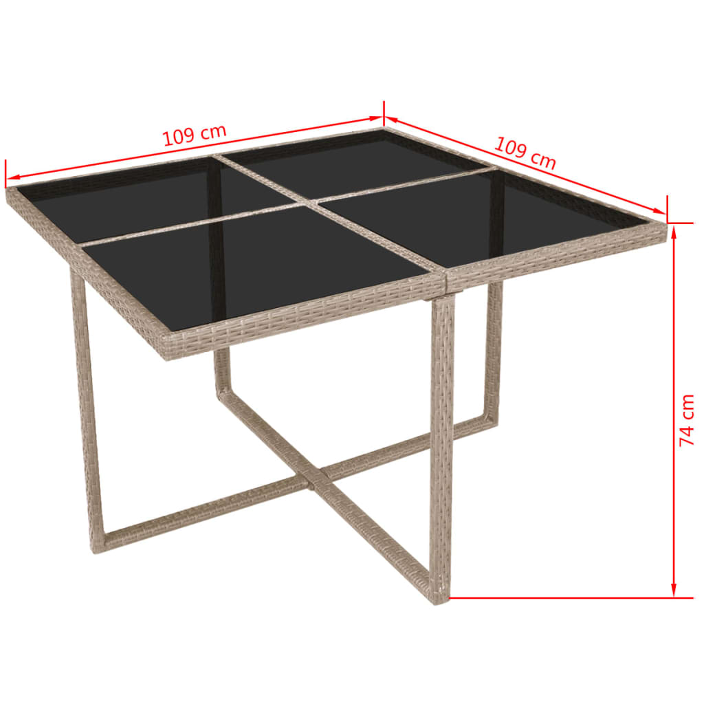 Ensemble de jardin 9 pièces avec coussins en polyrotin