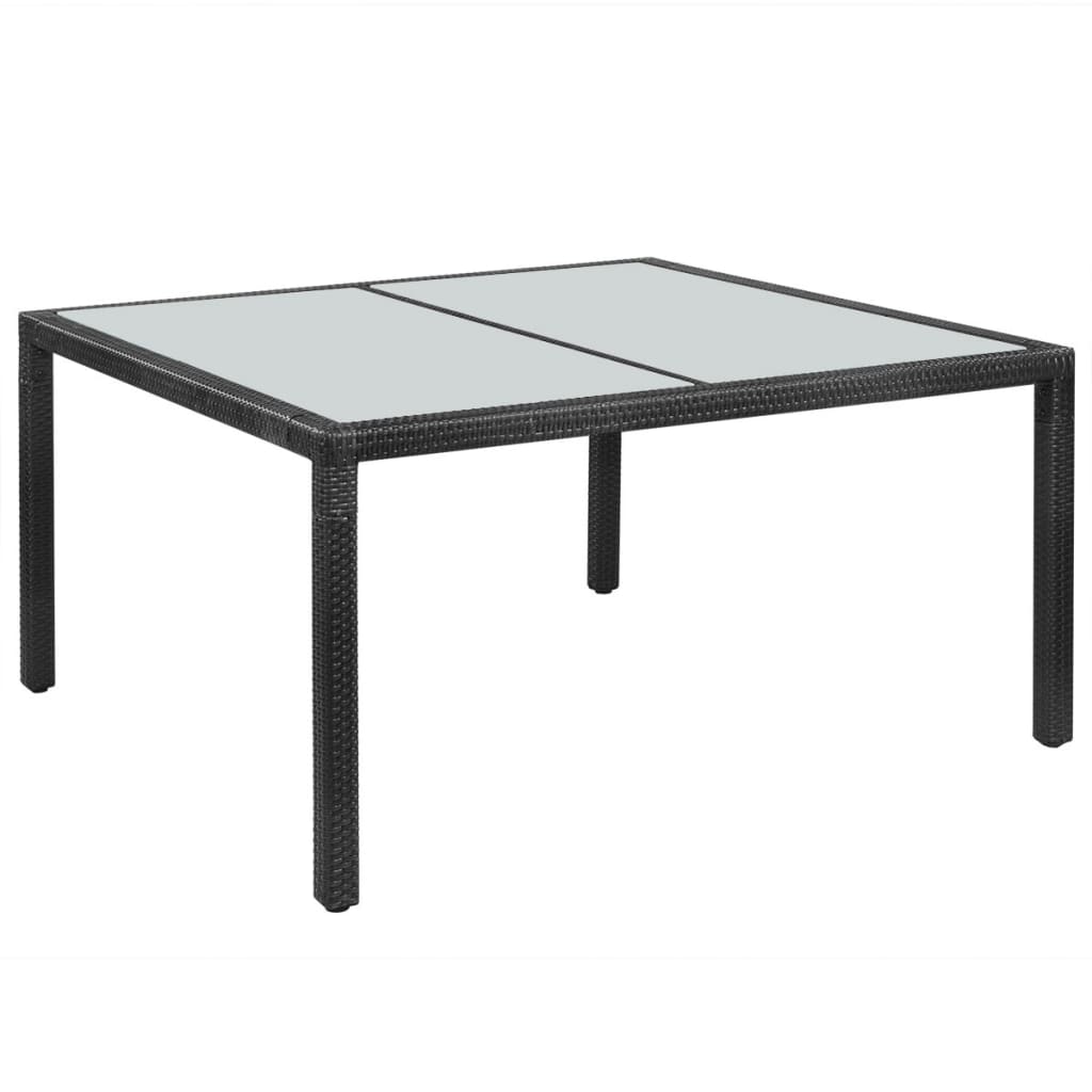 Table de jardin 150x90x75 cm poly rotin