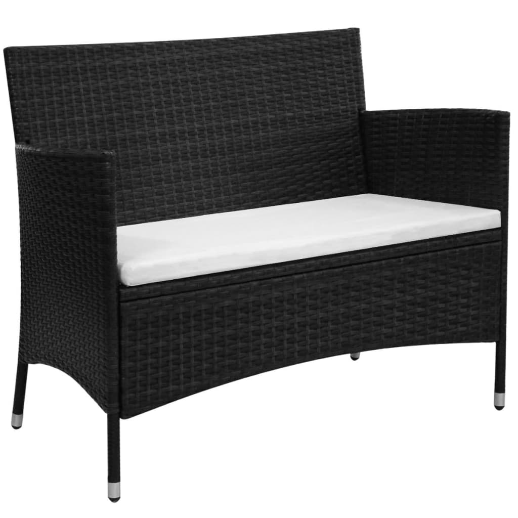 Banc de jardin 105 cm poly rotin