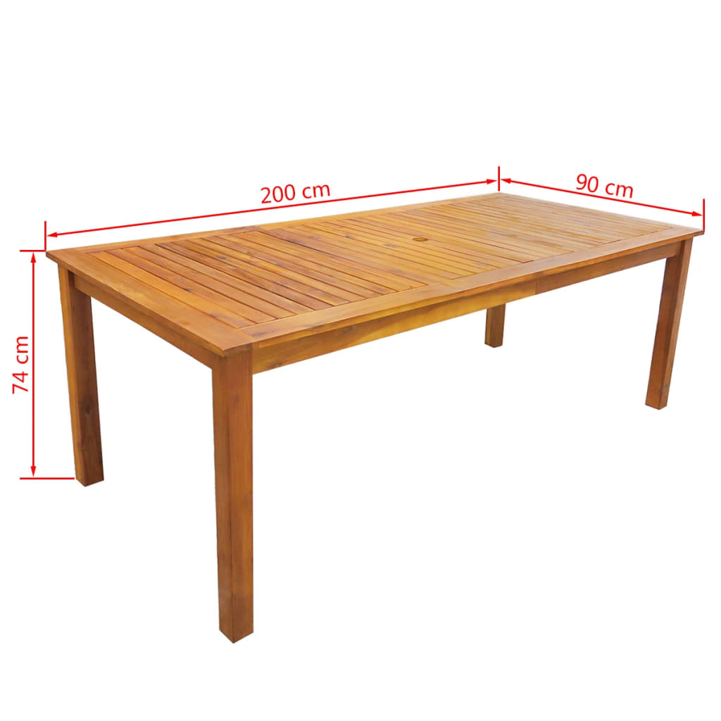 Ensemble de jardin 5 pièces en bois d'acacia massif