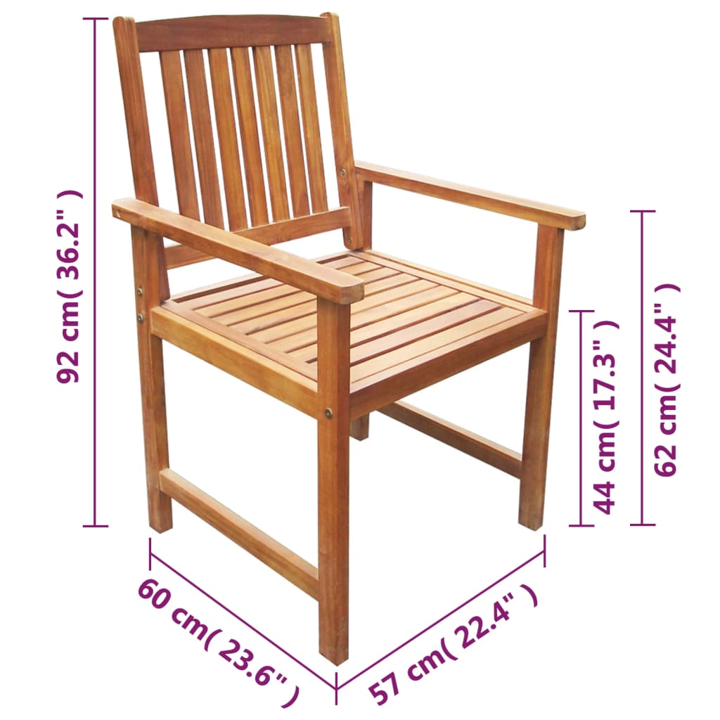 Tuinstoelen 4 st massief acaciahout