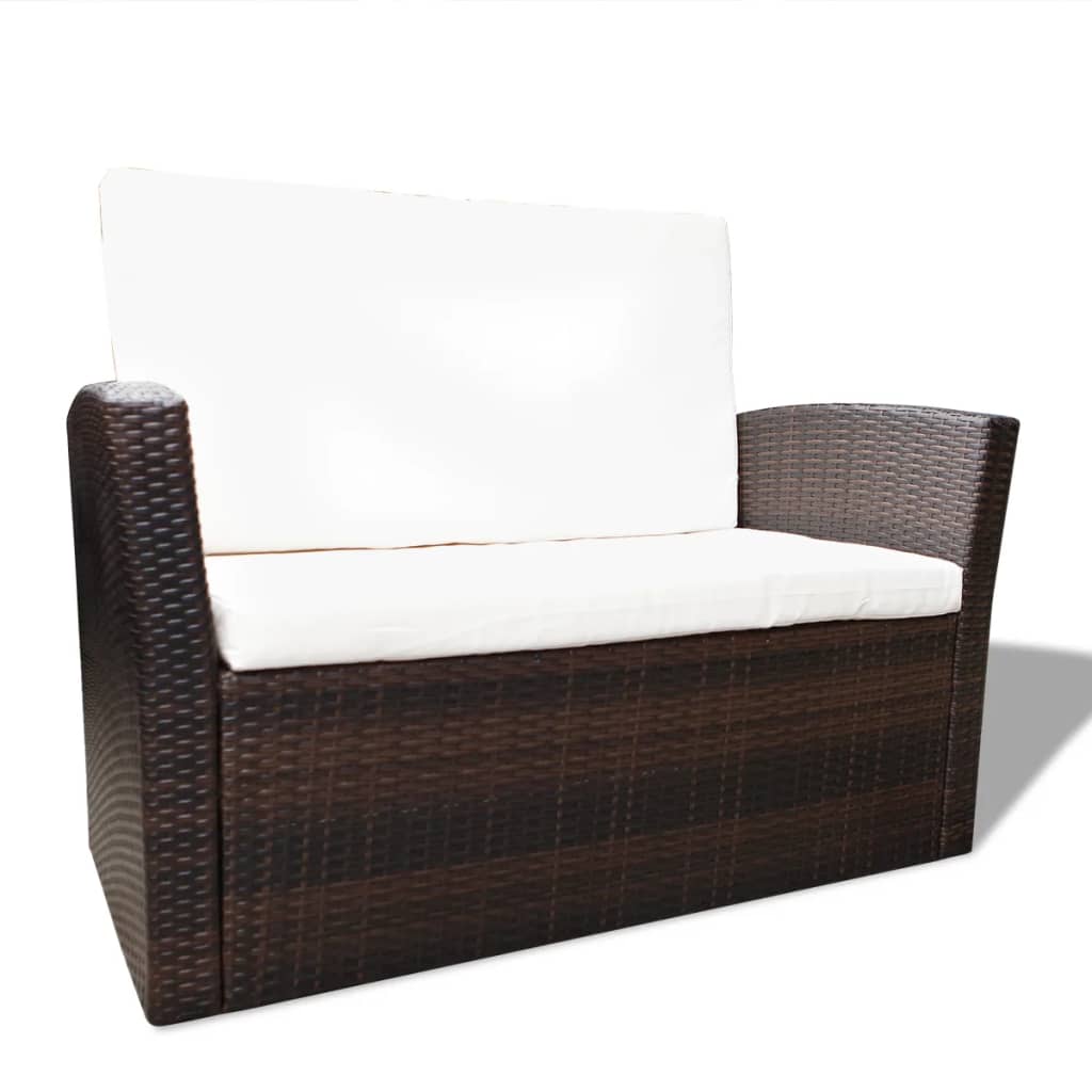 16-delige Loungeset met kussens poly rattan