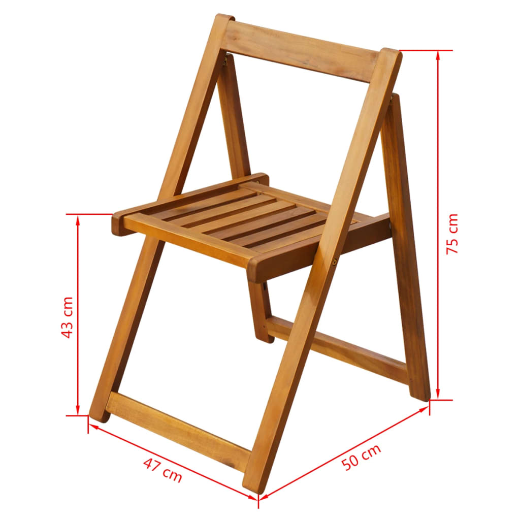 Tuinstoelen inklapbaar 2 st massief acaciahout