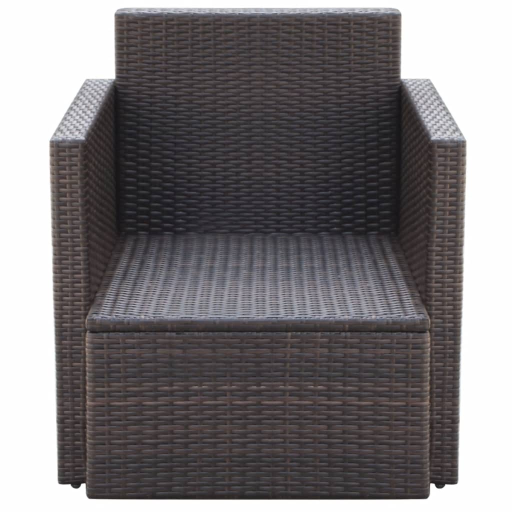 Tuinstoel met kussens poly rattan