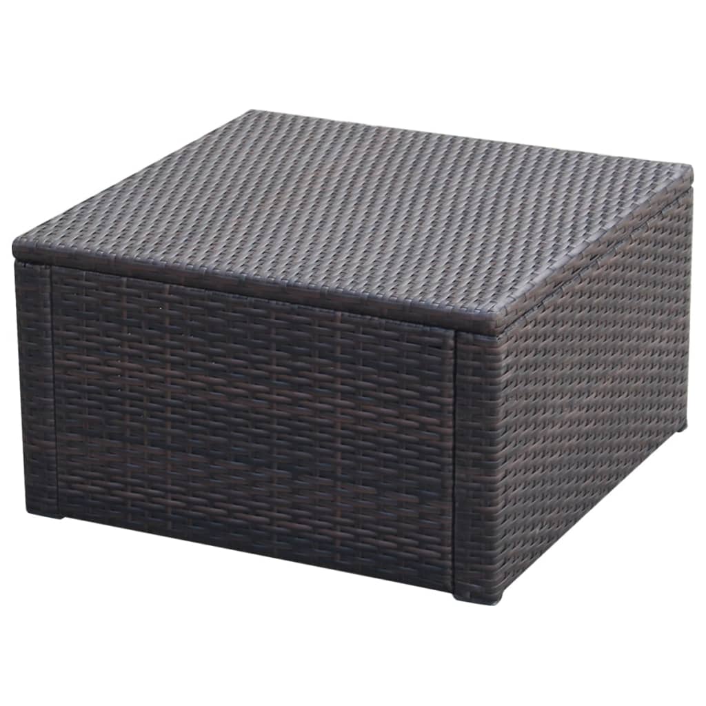 Voetenbank/poef 53x53x30 cm poly rattan