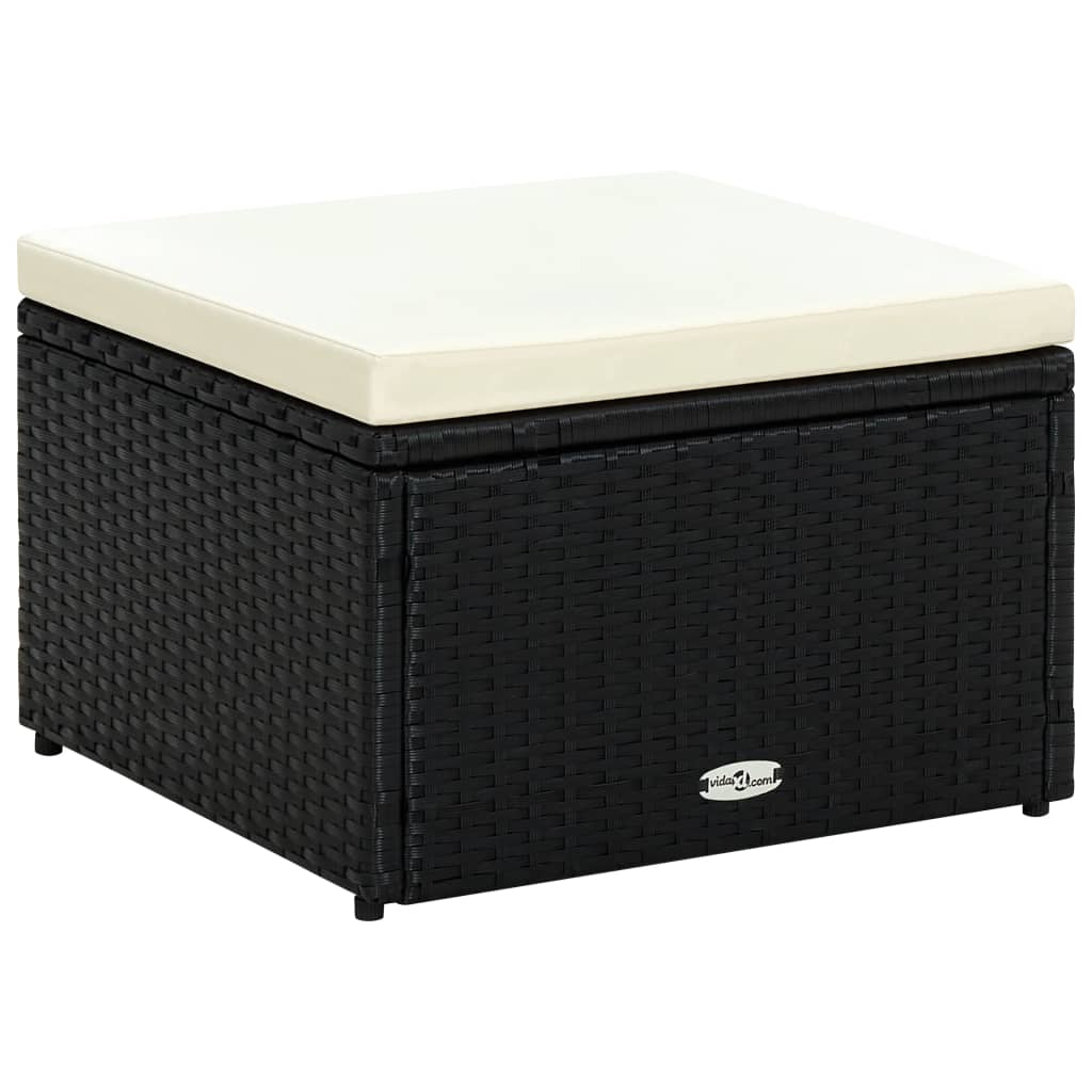 Voetenbank/poef 53x53x30 cm poly rattan