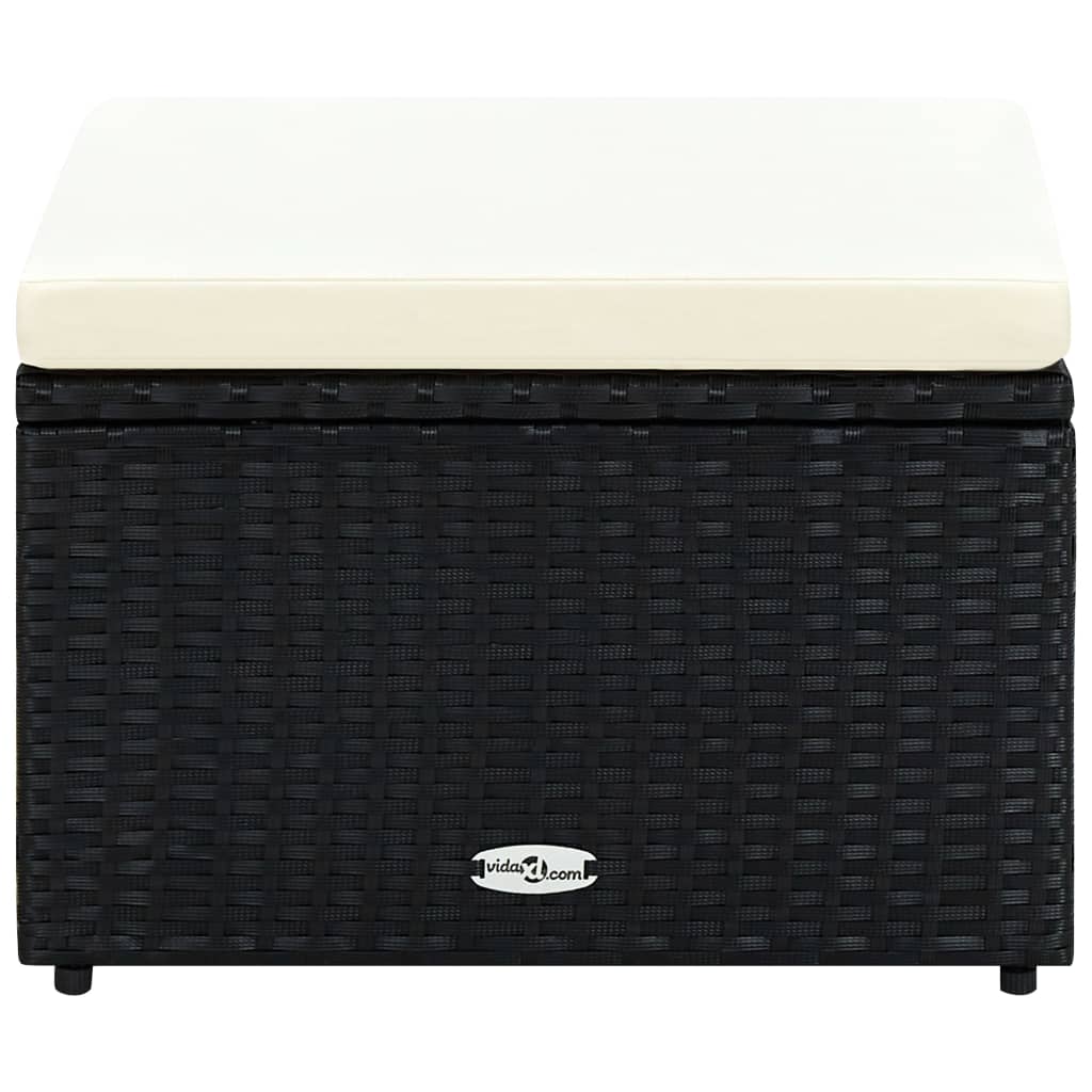 Voetenbank/poef 53x53x30 cm poly rattan