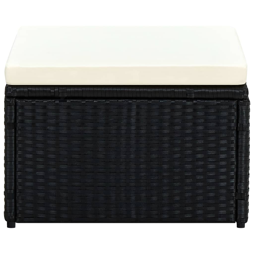 Voetenbank/poef 53x53x30 cm poly rattan