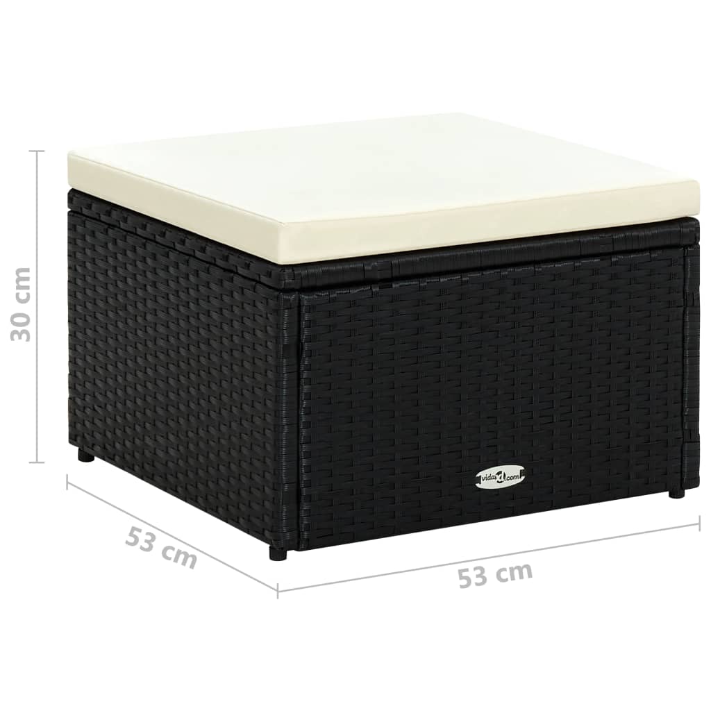 Voetenbank/poef 53x53x30 cm poly rattan