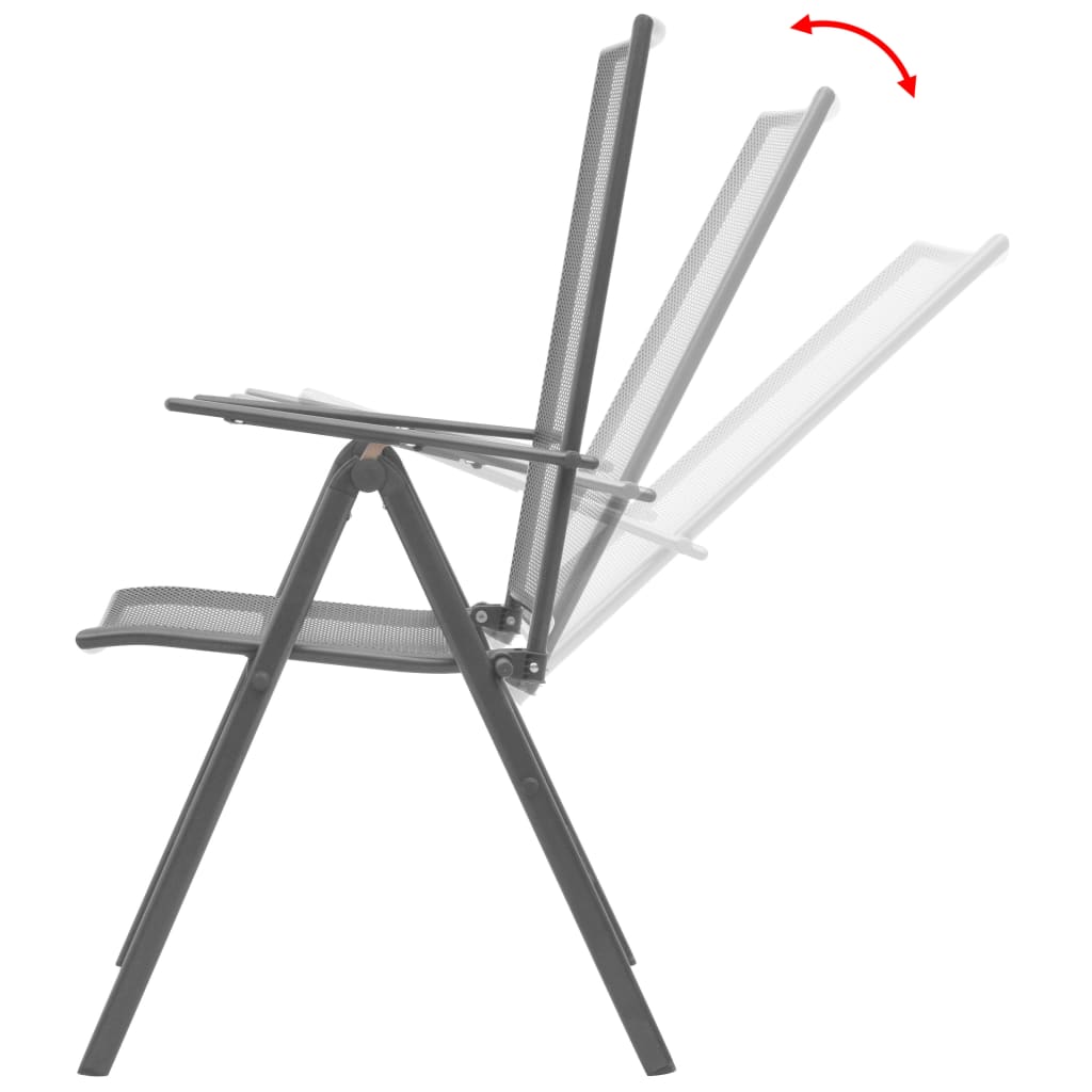 Chaises de jardin empilables 2 pcs gris acier